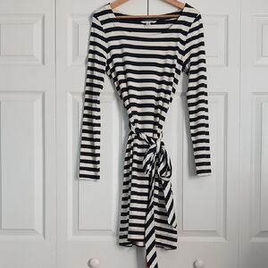 Banana Republic Navy and White Striped Dress